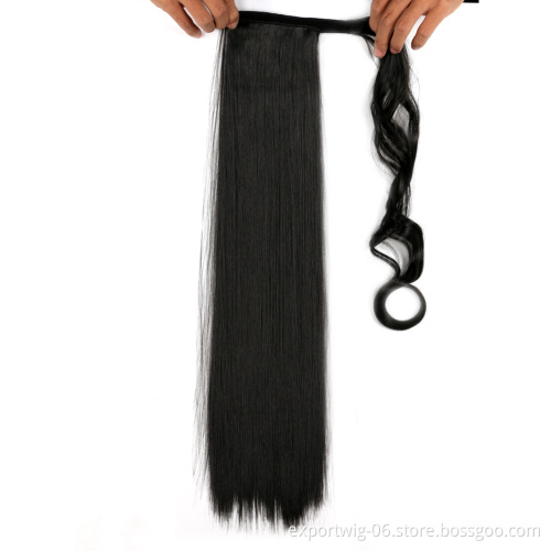 Ponytail Synthetic Hair Extensions Attachment Hair 22 Inch Braid Hair  Crochet Fiber Clip in Ponytail